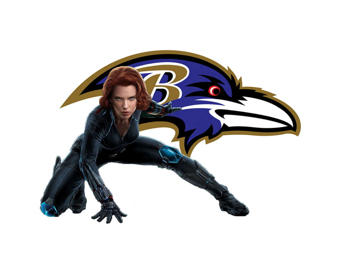 Baltimore Ravens Black Widow Logo vinyl decal